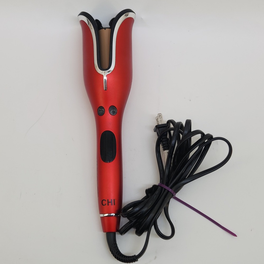 CHI Spin N Curl Curling Iron 1 Inch Ceramic CA2288 Ruby Red Auto Rotating Hair
